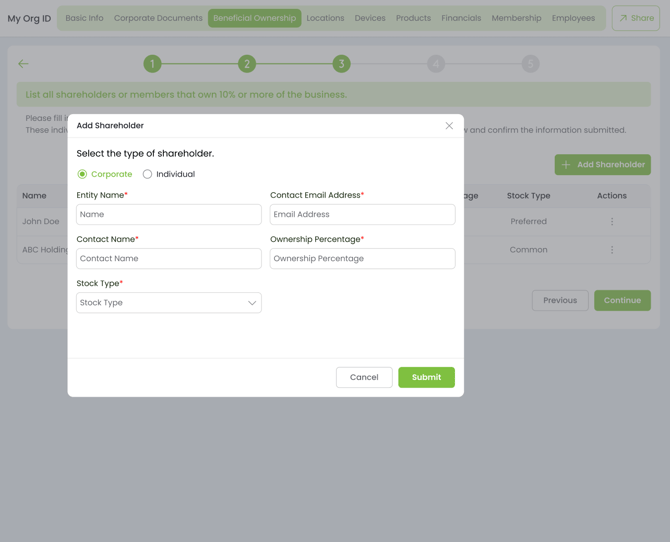Step3a Add additional shareholders
